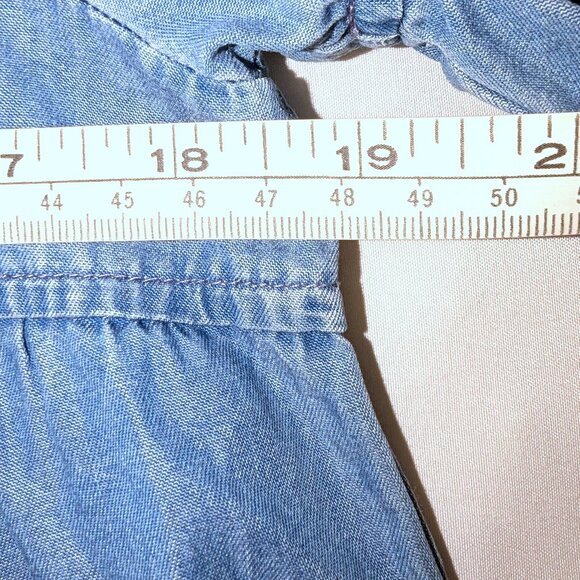 Walter Baker | Lyocell Cold Shoulder Blue Ruffle Sleeve "Tara" Top | Medium - Picture 12 of 14